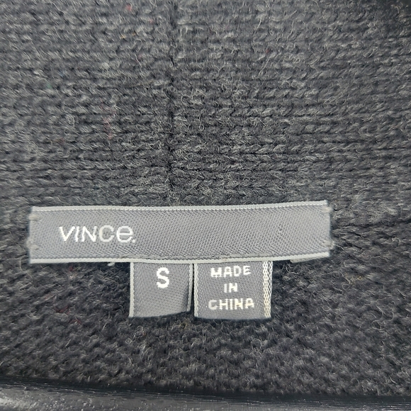 Vince Wool Yak Alpaca Cashmere Open Front Cardigan Size Sm Charcoal Gray Hi-Low - Picture 3 of 8